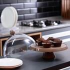 Kit 3 Porta Bolos Tortas Doces 25cm Bubble Com Cúpula E Pé Cr