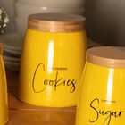 Kit 3 Porta Condimentos Coffee Sugar Cookies Branco/amarelo A