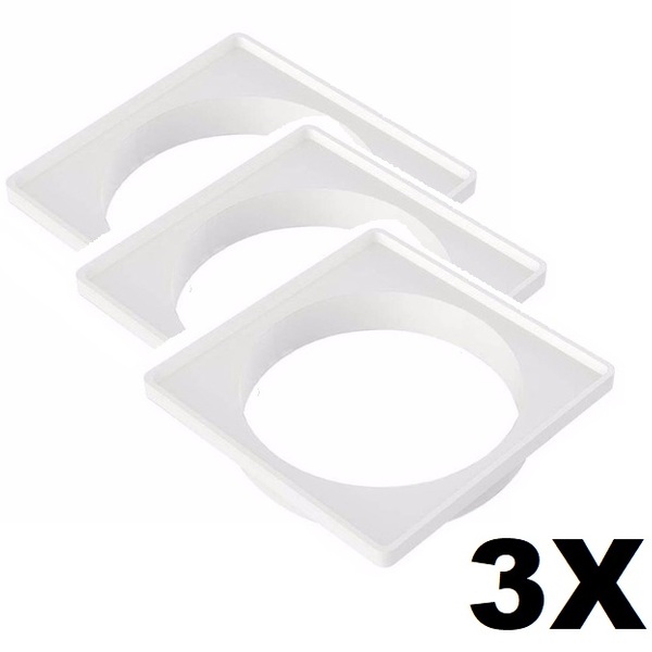 Kit 3 Porta Grelha Quadrada Branco 100mm Tigre