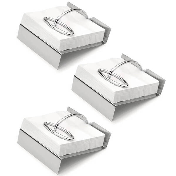Kit 3 Porta Guardanapos De Papel 11x11cm Aço Inox Suporte Mes