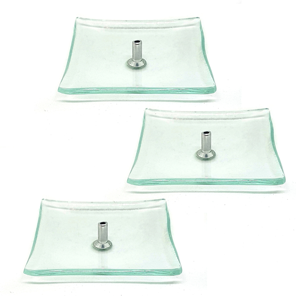 Kit 3 Porta Incenso De Vidro Incensário De Vidro Pequeno 7cm