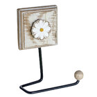 Kit 3 Porta Papel Higiênico De Madeira E Ferro Rustico Flor B