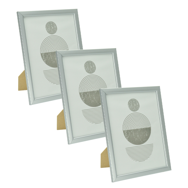 Kit 3 Porta Retratos De Madeira Decoração Moderno 10x15 Cinza