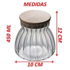 Kit 3 Pote Hermético De Vidro Com Tampa Bambu 450ml 700ml 1l