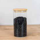 Kit 3 Potes Borossilicato Hermético Tampa Bambu 1100ml Class