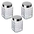 Kit 3 Potes Com Tampa Inox Médio 875ml Class Home