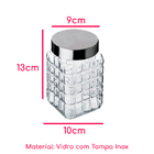 Kit 3 Potes Com Tampa Inox Médio 875ml Class Home