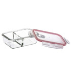 Kit 3 Potes Conjunto Marmita de Vidro Com Divisória Mantiment