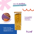 Kit 3 Potes De Acrílico 2l Com Tampa Herméticos Quadrados - T