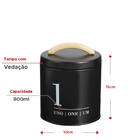 Kit 3 Potes De Metal Metalla Números Minimalista Preto Fosco