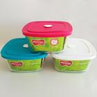 Kit 3 Potes De Vidro 2l Marinex Facilita Tigelas Quadradas Co