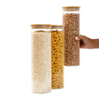 Kit 3 Potes De Vidro 2l Tampa De Bambu Herméticos - Tüd U Nat