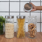 Kit 3 Potes De Vidro Com Tampa Inox Bolhas Redondo 2200ml - M