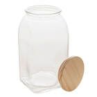 Kit 3 Potes De Vidro Hermético 1,4l Tampa De Madeira Vedação