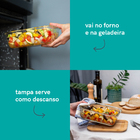 Kit 3 Potes De Vidro Quadrado C/ Tampa De Bambu - Oikos Natur