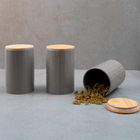 Kit 3 Potes Dolomita Com Tampa De Bambu Zig Zag 1,5l - Oikos