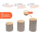 Kit 3 Potes Dolomita Com Tampa De Bambu Zig Zag 900ml, 1,2l E