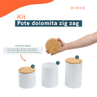 Kit 3 Potes Dolomita Com Tampa De Bambu Zig Zag 900ml, 1,2l E