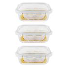 Kit 3 Potes Hermético Vidro Marmita Micro-ondas 1040ml