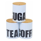 Kit 3 Potes Herméticos Com Tampa De Bambu Porta Mantimentos B