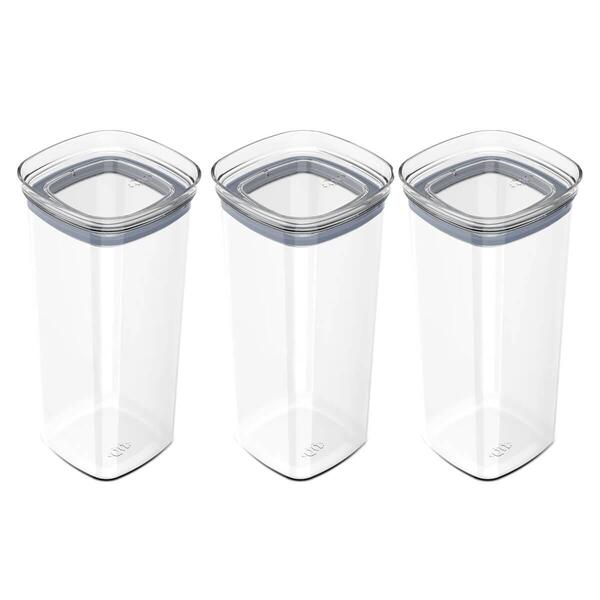 Kit 3 Potes Herméticos De Plástico 1,5l Ou Porta Mantimentos