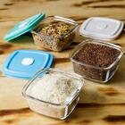 Kit 3 Potes Marinex Facilita Vap 1 Litro Tigelas Quadradas Co