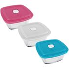 Kit 3 Potes Marinex Facilita Vap 1 Litro Tigelas Quadradas Co