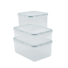 Kit 3 Potes Plástico Herméticos Para Mantimentos Transparente