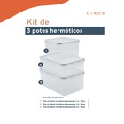 Kit 3 Potes Plástico Herméticos Para Mantimentos Transparente