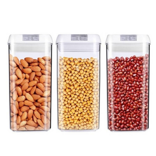 Kit 3 Potes Porta Alimento Herméticos Multiuso 1200ml