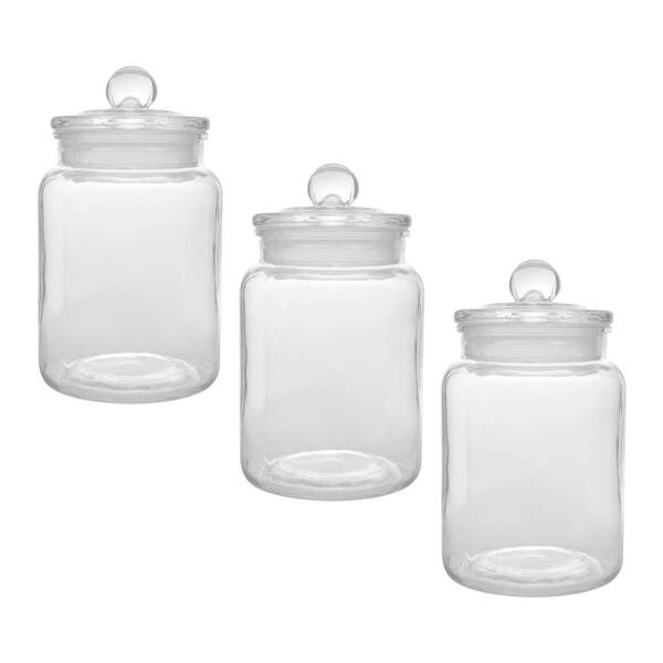 Kit 3 Potes Porta Mantimento Vidro Arena 1,6l Com Tampa