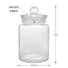 Kit 3 Potes Porta Mantimentos Vidro Arena 750ml Tampa Lyor