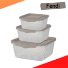 Kit 3 Potes Quadrados Cristal Polipropileno 0 55/1/1 7 Litros