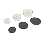 Kit 3 Potes Redondos Vidro Transparente 0,3L/0,85L/1,6L Delinia