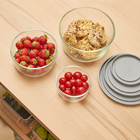 Kit 3 Potes Redondos Vidro Transparente 0,3L/0,85L/1,6L Delinia