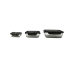 Kit 3 Potes Retangulares Vidro Transparente 0,18L/0,65L/1,5L Delinia