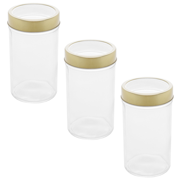 Kit 3 Potes Vidro Borossilicato Tampa Visor Acrílico 500ml