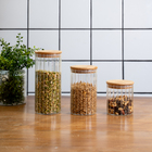 Kit 3 Potes Vidro Herméticos Para Mantimentos Canelado Com Ta