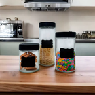 Kit 3 Potes Vidro Porta Mantimentos Organizador De Alimentos