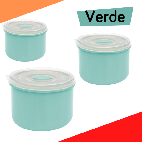 Kit 3 Potes Wave Redondo Plasvale 0 6 / 1 0 / 3 0 Litros - Ve