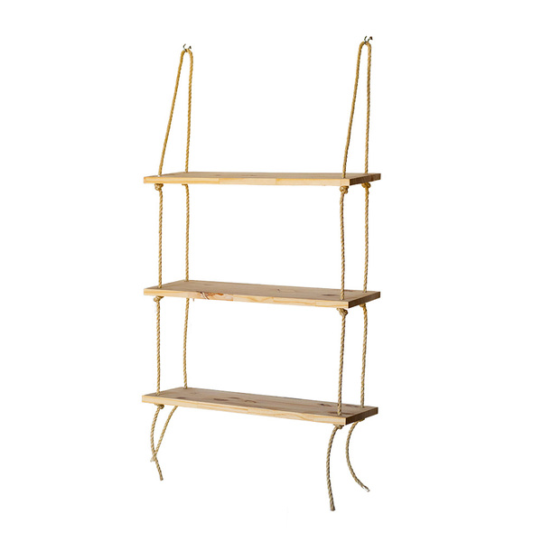 Kit 3 Prateleira Estante 60x20 Painel Pinus Corda Sisal DENATI