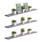 Kit 3 Prateleiras 100 X 10cm Cinza Claro Suporte Invisível