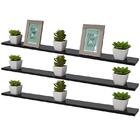 Kit 3 Prateleiras 100 X 10cm Preta Suporte Invisível