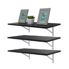 Kit 3 Prateleiras 100 X 30cm Preta Com Mão Francesa