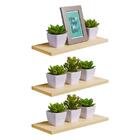 Kit 3 Prateleiras 30 X 10cm Bege Claro Suporte Invisível