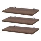 Kit 3 Prateleiras 30 X 15cm Nogal Com Suporte Tucano