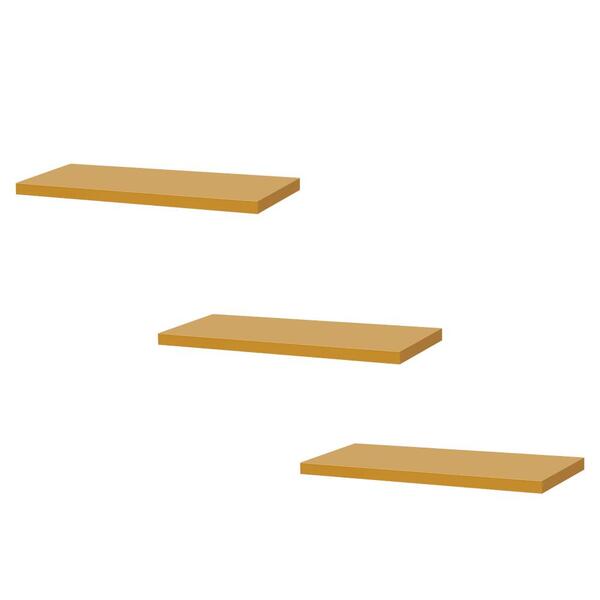 Kit 3 Prateleiras 40 X 10cm Amarela Suporte Invisível