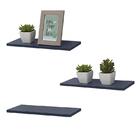 Kit 3 Prateleiras 40 X 10cm Azul Suporte Invisível