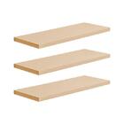 Kit 3 Prateleiras 40 X 15cm Bege Claro Suporte Invisível