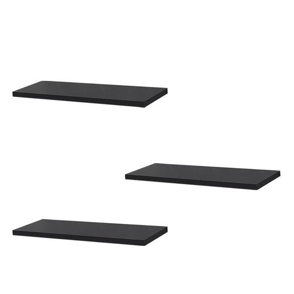 Kit 3 Prateleiras 40 X 15cm Preta Suporte Invisível